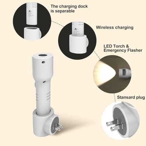 BZHKU Plug-in Emergency Flashlight with Motion Sensor Night Light