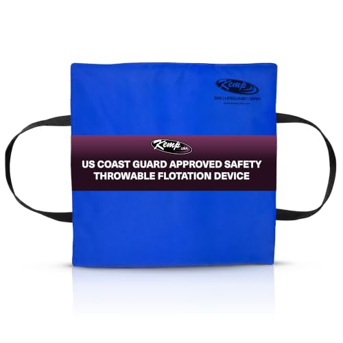 Kemp USA Type IV Throwable Flotation Cushion Royal Blue - USCG Approved Boat Safety