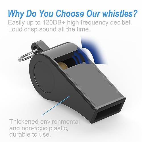 2-Pack Plastic Sports Whistles with Adjustable Lanyards - Loud Referee Gear
