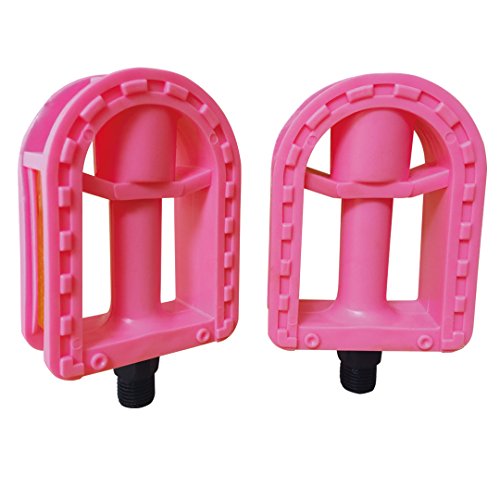 Kid's Bike Pedals 1/2-Inch Resin with Reflectors - Pink