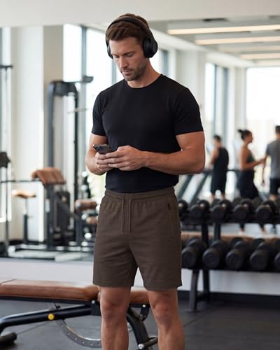 Pure Champ Athletic Shorts for Men 3 Pack 8" Gym Shorts with Zipper Pockets, Size S-3XL, Variation: Set5 / Medium