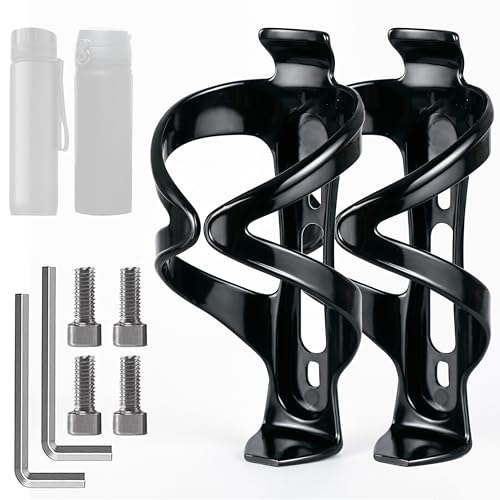 Bike Water Bottle Holders - Durable & Lightweight - Black 2 Pack