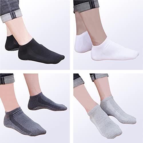 Non-Slip Cotton Ankle Socks for Yoga & Pilates - Black, One Size