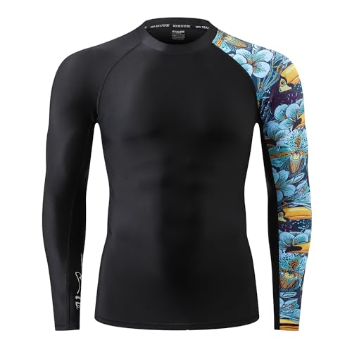 Men's Long Sleeve Rash Guard - UPF 50+ UV Protection, Quick Drying - X-Large