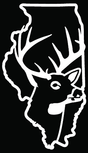 Deer Buck Hunting Vinyl Decal Sticker - 6 Inch Gloss White