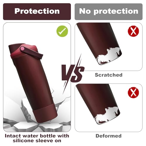 Silicone Boot Sleeve for Owala FreeSip Sway Bottles - Black Cherry, 2 PCS