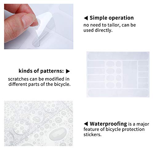 Bicycle Chainstay Protector - 3 Pieces Clear PVC Covers