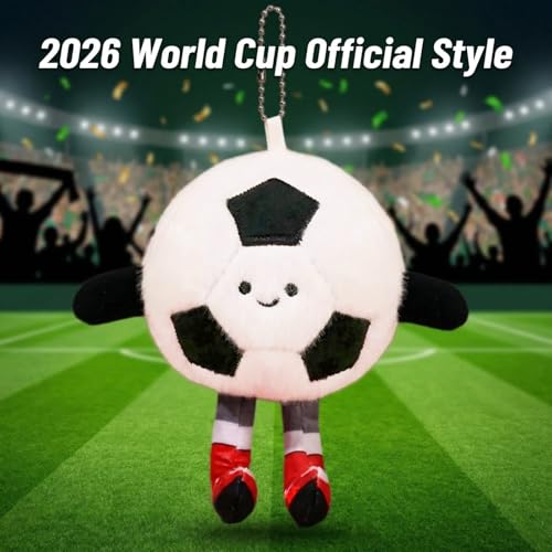 Soccer Keychain Plush Bag Charm - Soft Football Pendant - Black