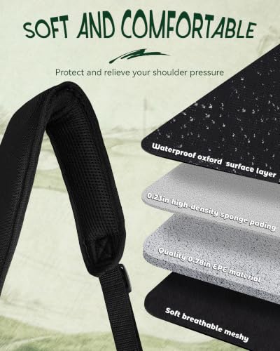 Golf Bag Double Strap - Adjustable Backpack Straps with 2 Buckle Connected Black