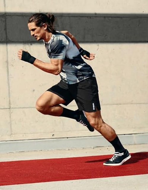 COOFANDY Men's Athletic Running Shorts Quick Dry 7" Workout Gym Short Lightweight Active Sport Short for Tennis Hiking Black Large