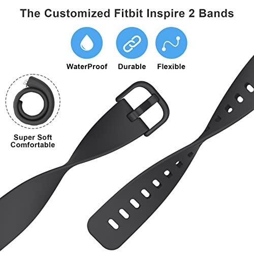 Adjustable Black Sport Wristband for Fitbit Inspire 2 & Ace 3