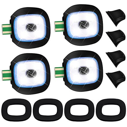 Mudder 4-Pack USB Rechargeable LED Beanie Hat Lights for Night Safety