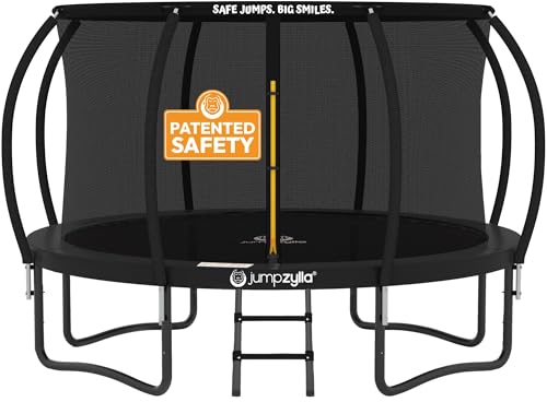 Outdoor Trampoline with Net for Kids - 14FT Black, ASTM Certified
