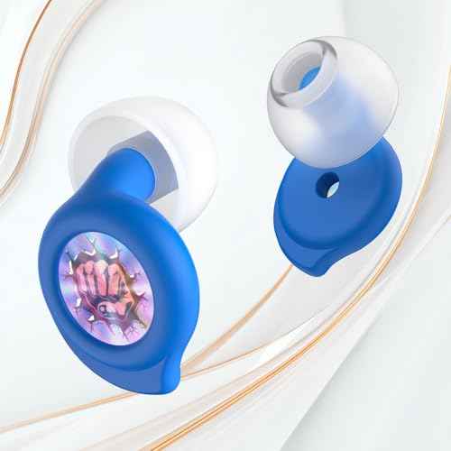 Ear Plugs for Concerts, 2 Pack High Fidelity Ear Plugs with 3 Patterned Reflective Plates, Reusable Silicone Earplugs for Concerts, Stadium, Work, 4 Pair S/M/L Ear Tips, 25 dB Noise Reduction, Blue