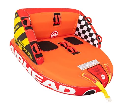 2 Rider Inflatable Towable Tube - Heavy Duty Nylon, EVA Pads, Dual Tow Points