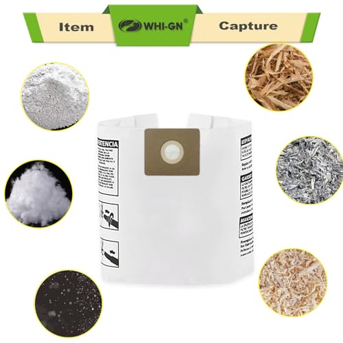 5 Pack Shop Vac 3 Gallon Bags - 90669 All Around Collection Type C Vacuum Bags, part # 9066900 9066933