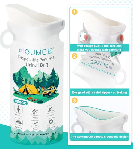 OUMEE 850ML Emergency Disposable Urinal Bags, 8/12/20/28 Pcs