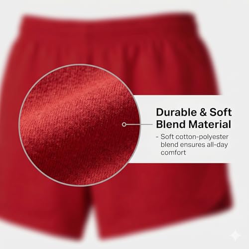 Girls' Authentic Cheer Shorts - Soft Cotton Blend, X-Small Team Royal Heather