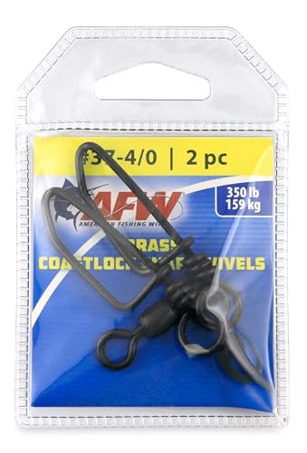 Brass Coastlock Snap Swivels - 350 lb Test, #4/0, 2 Piece Set, Black