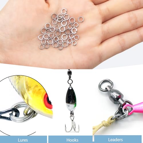 90pcs Heavy Duty Stainless Steel Fishing Split Rings - Size 1