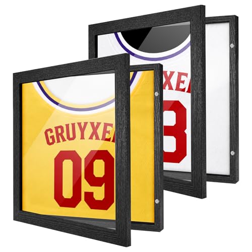 Black 2 Pack Magnetic Front-Opening Jersey Display Case 13.2x13.2"