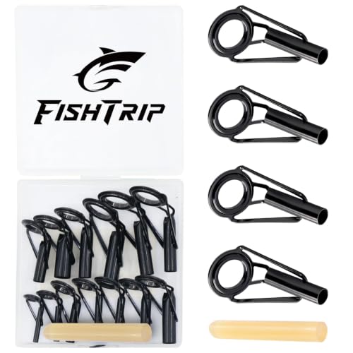 FishTrip Rod Tip Repair Kit Stainless Steel Ceramic Guides Replacement