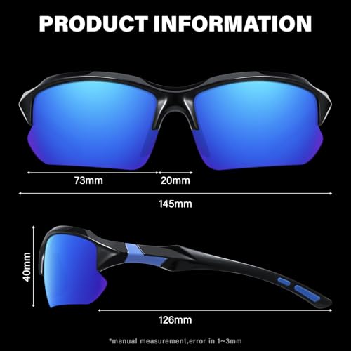 Polarized Sports Sunglasses for Men - UV Protection - 4 Colors
