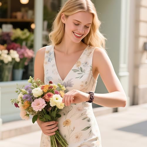 Sunflower Engraved Watch Band for Fitbit Sense/Sense 2/Versa 3/4 - Black/Pink