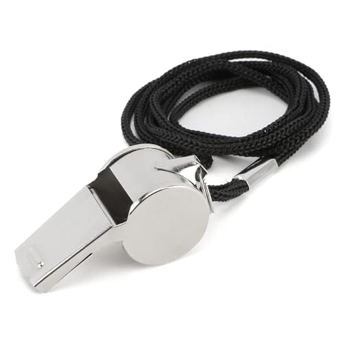 Stainless Steel Coach Whistle with Lanyard - 1 PCS