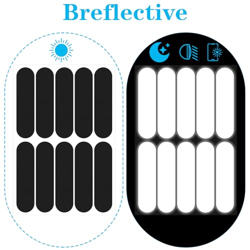 10PCS Black Reflective Tape - Motorcycle Helmet Safety Decals