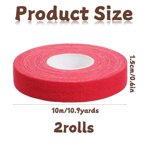 Athletic Finger Tape - 2 Rolls Adhesive Sports Support Tape, Red