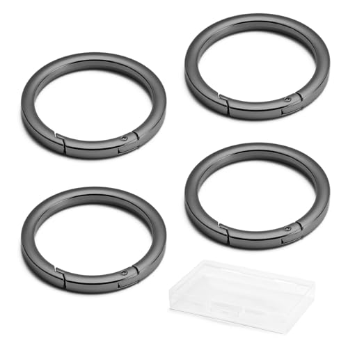 DEVPSISR 4pcs Flat Trigger Spring O Rings,Metal Keychain Ring Round