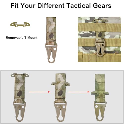 Tactical Gear Clip with HK Hook - Multicam 1pc MOLLE Attachment