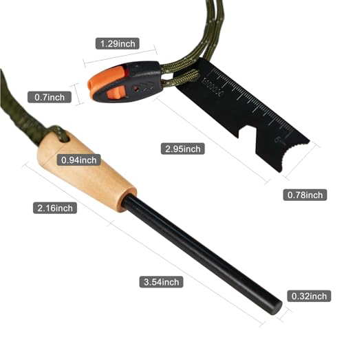 Ferro Rod Fire Starter Kit with Paracord Lanyard & Multi-Tool - 1