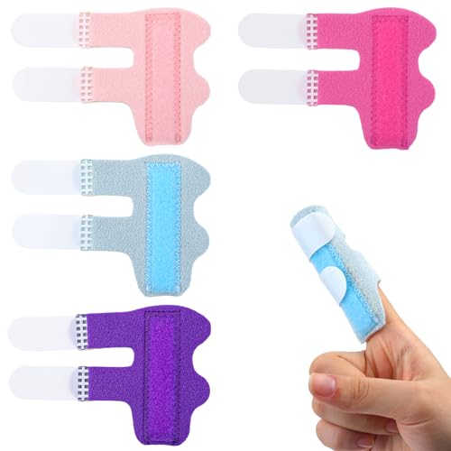 Adjustable Finger Splints - 4 Pack Finger Braces for Injury Recovery