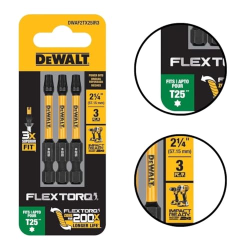 FLEXTORQ T25 Screwdriver Bits - 3 Pack, 2.25 Inch