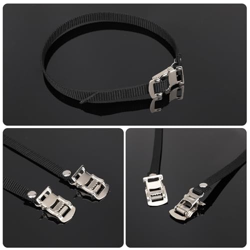 Bike Pedal Straps - Adjustable Toe Straps for Bicycles - Large (4 PCS)