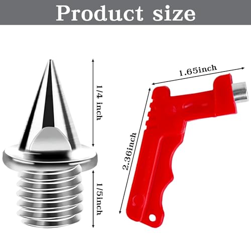 1/4 Inch Stainless Steel Track Spikes with Wrench - 35 Piece Silver Set