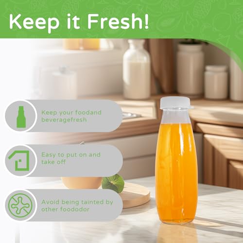 Silicone Milk Bottle Caps - 48mm Diameter, Reusable, White (6 Pack)