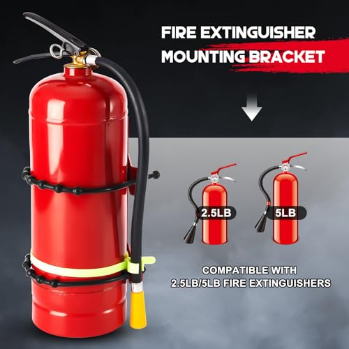 1 Pcs Fire Extinguisher Mount Bracket Adjustable, Supports up to 2.5 and 5lb, Heavy-Duty and Easy Installation, Ideal for Home, Truck, Rv, Boat, Commercial Use, Secure and Durable Holder
