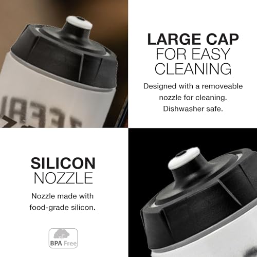 Magnum 975ml Bike Water Bottle - BPA-Free Squeeze Bottle, Translucent Black