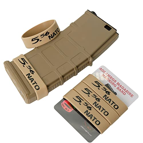 Durable Silicone Magazine Bands - 5.56 NATO, 300 Blackout, .223 Remington - 5 pcs - Khaki & Black