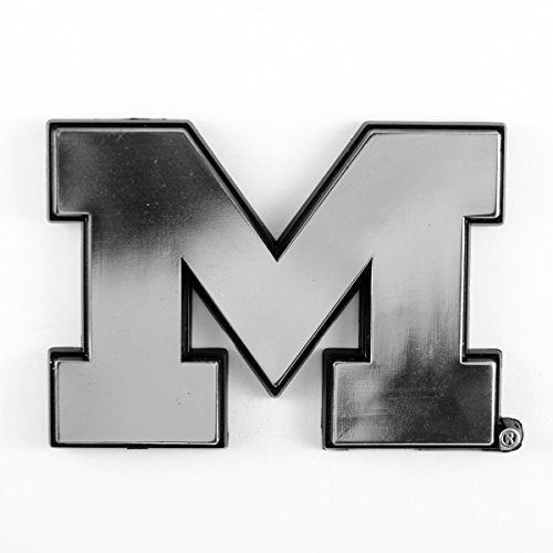 Michigan Wolverines NCAA Chrome Car Emblem - Vehicle Decor, 4x3 inches