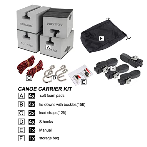 Universal Canoe Carrier Kit with Foam Blocks - 6x4x5 inches