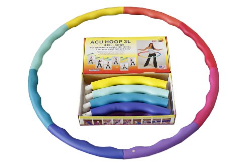 Weighted Hula Hoop 3.3lb Large Rainbow Exercise Hoop for Fat Loss & Fitness