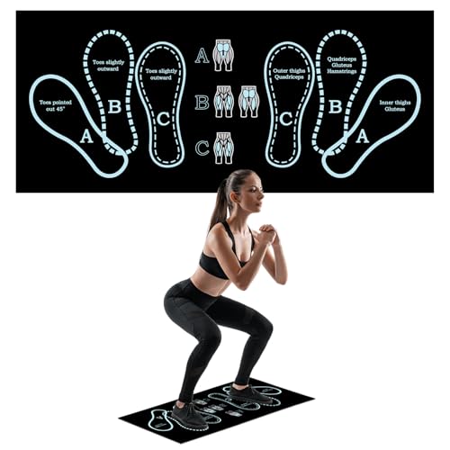 Anti-Slip Squat Mat with Foot Positioning System for Home Gym - Shock-Absorbing Balance Mat