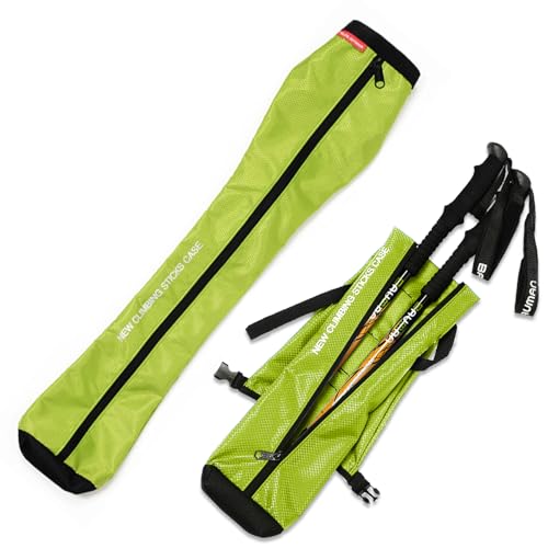 Chris.W Green Portable Trekking Pole Carrying Bag with Zipper & Adjustable Strap