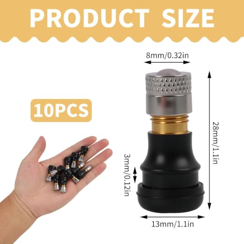 10 Pcs Tubeless Tire Valve Stems for Electric Scooters