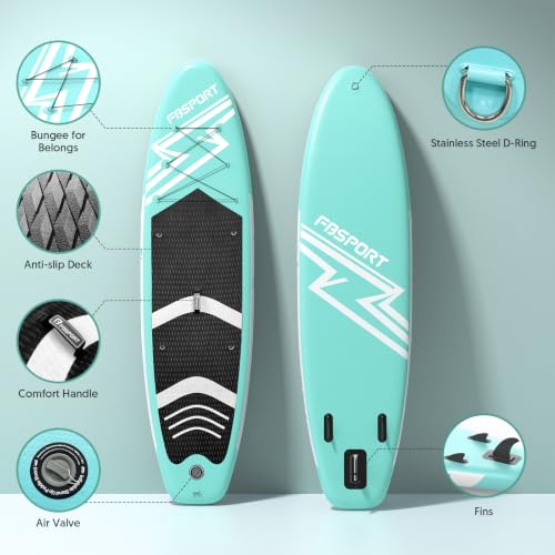 11' Premium Stand Up Paddle Board - Mint Green Yoga Board with Accessories