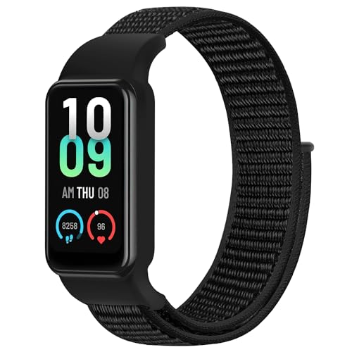 Adjustable Nylon Sport Band for Amazfit Band 7 - Black